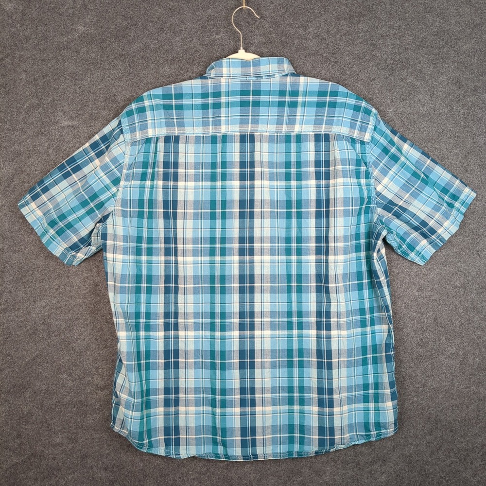 LL Bean Traditional Fit Short Sleeve Plaid Shirt Men‎ L-Reg Cotton Linen Tencel - Picture 8 of 12